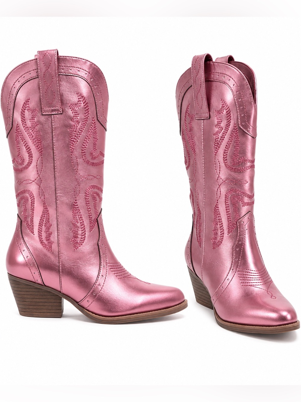 Sugar Metallic Pink Western Cowboy Boots for Women New Never worn US7